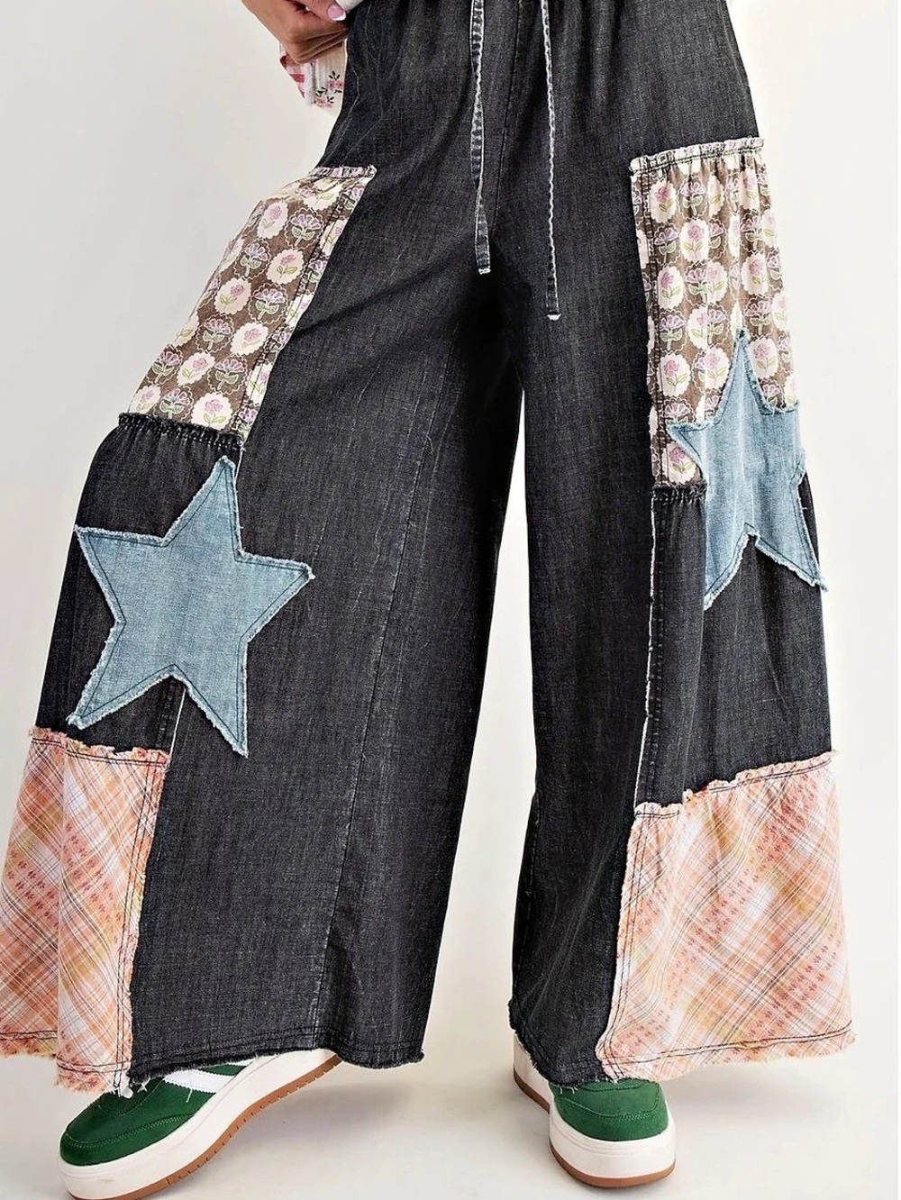 Easel NWT Patchwork Palazzo Pants